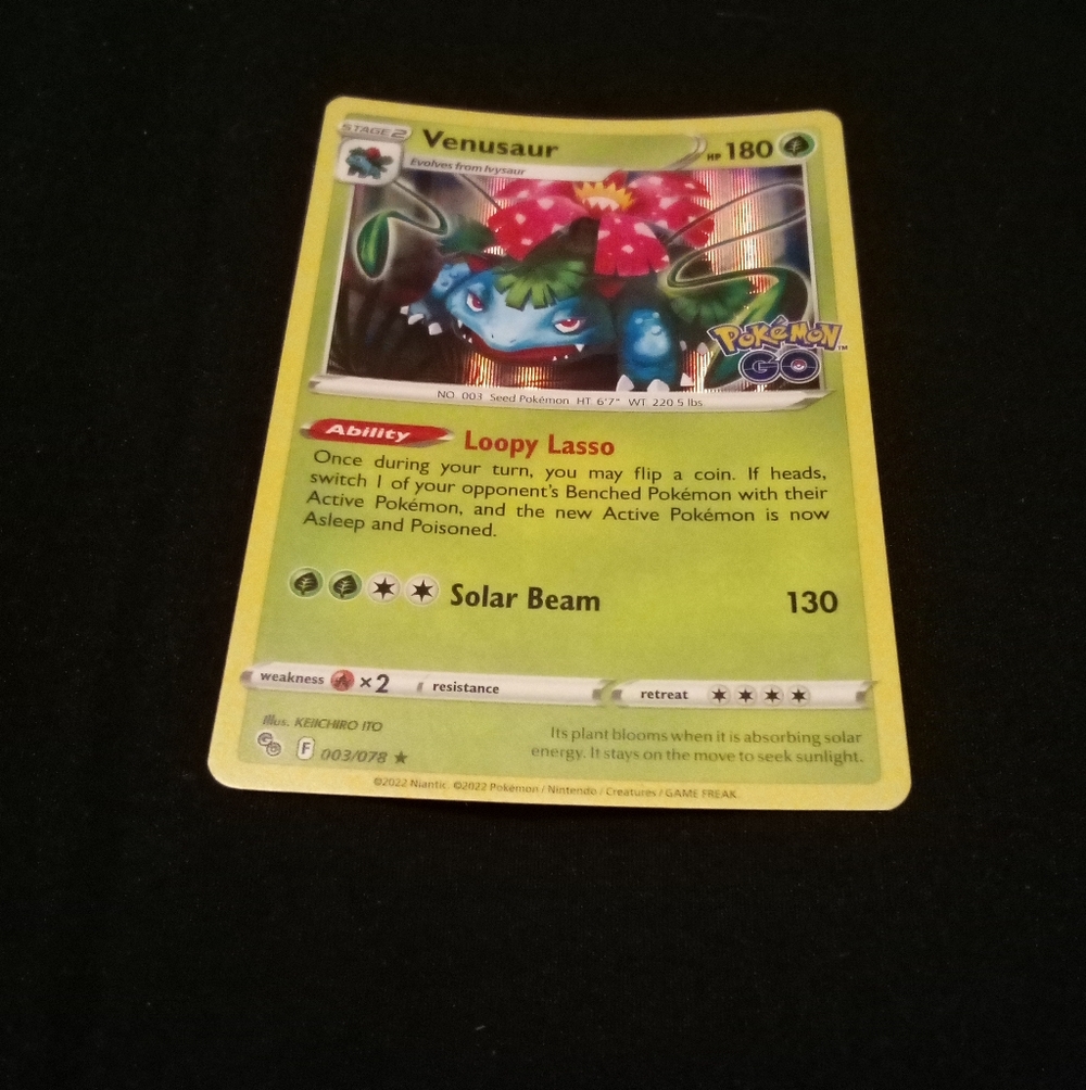 Pokemon Venusaur 003/078 Pokemon GO Rare Holo